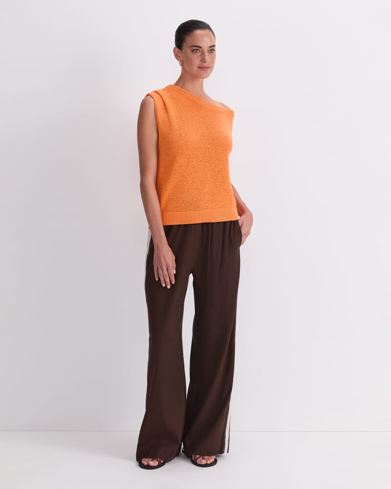 Josie Asymmetric Knit in TANGERINE
