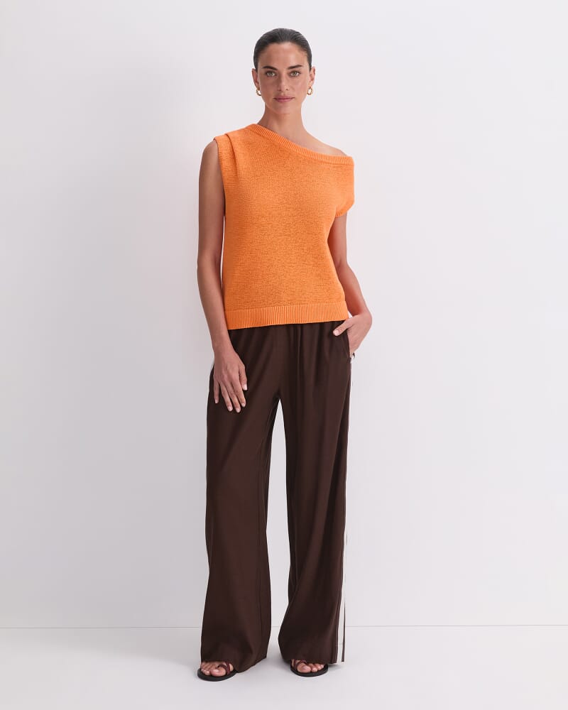 Josie Asymmetric Knit in TANGERINE