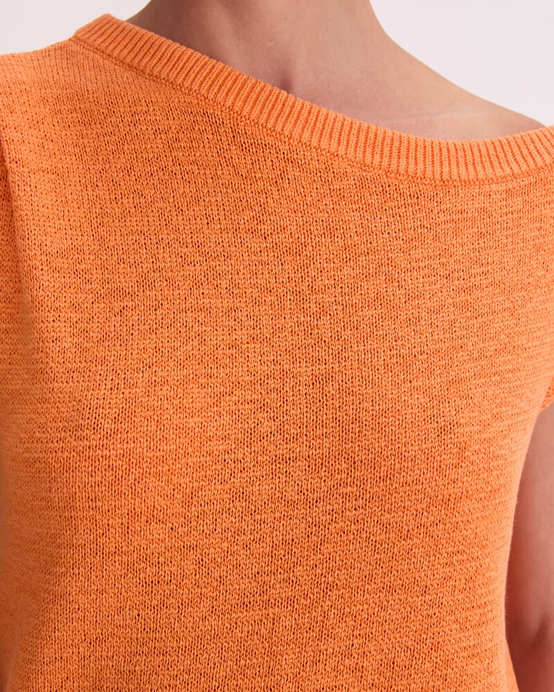 Josie Asymmetric Knit in TANGERINE
