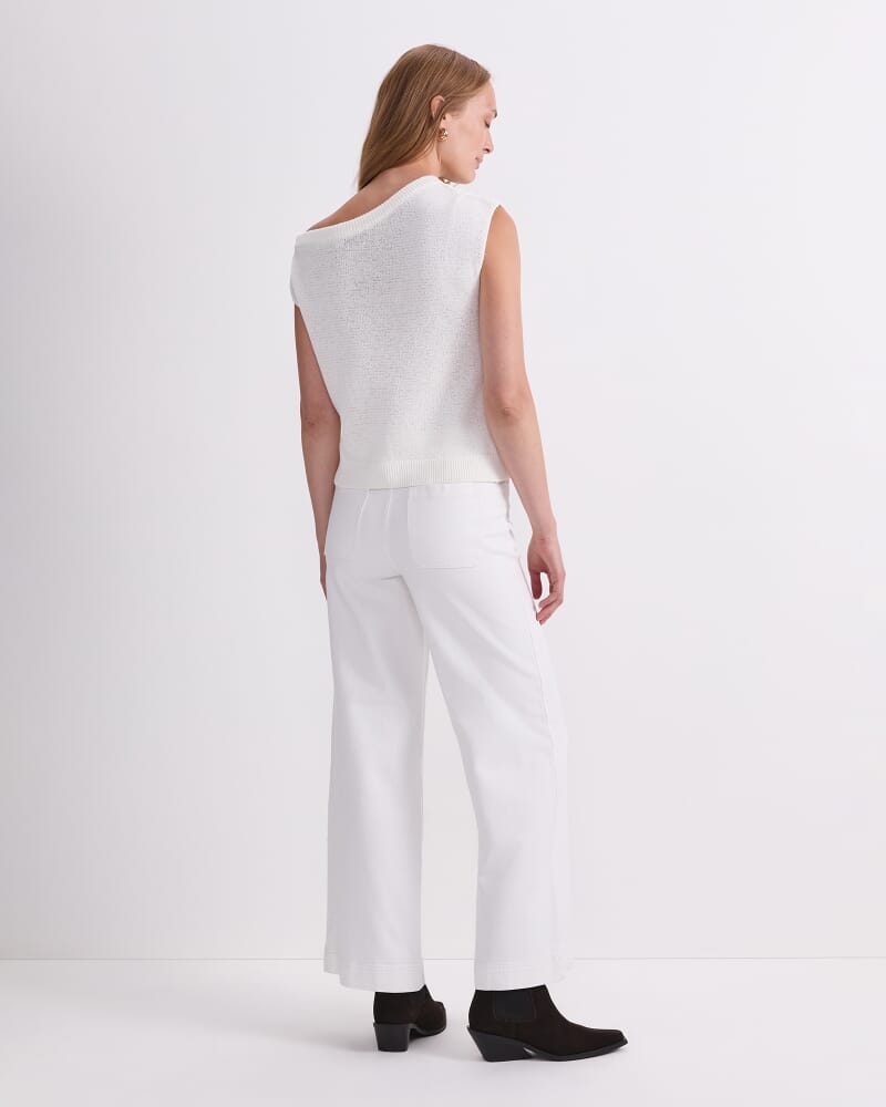 Josie Asymmetric Knit in WHITE