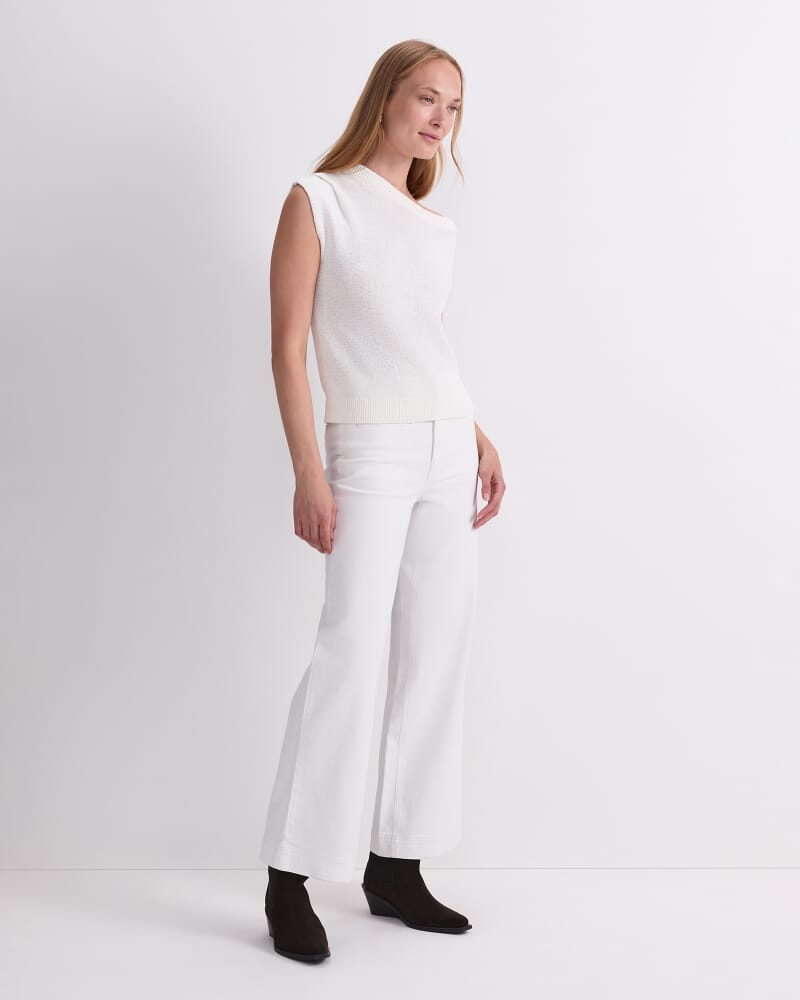 Josie Asymmetric Knit in WHITE