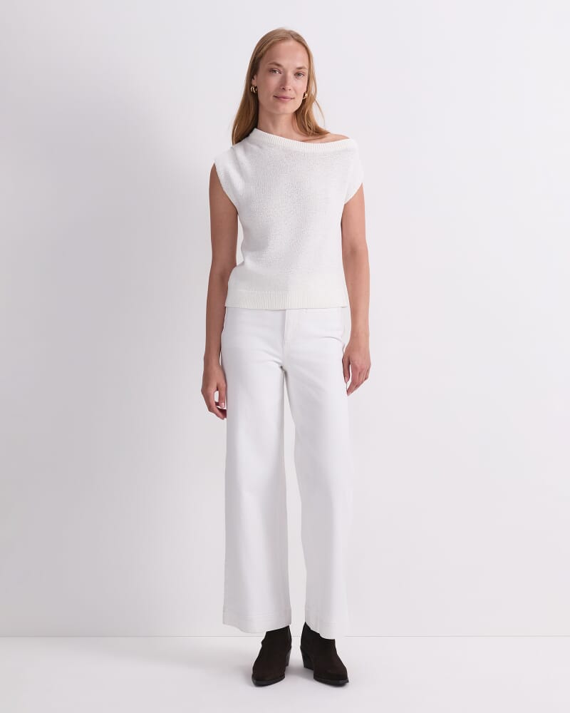 Josie Asymmetric Knit in WHITE