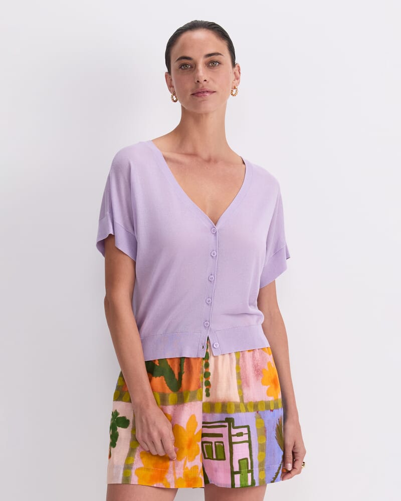 Silk Blend Reversible Knit in LILAC
