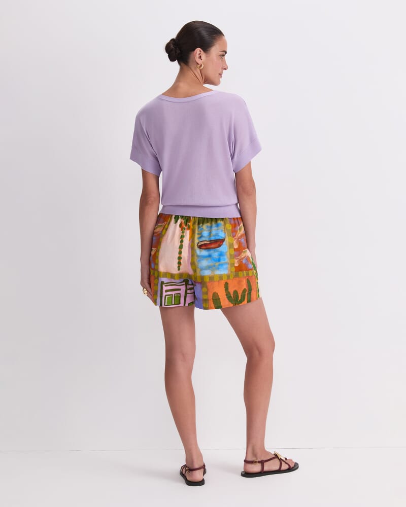 Silk Blend Reversible Knit in LILAC