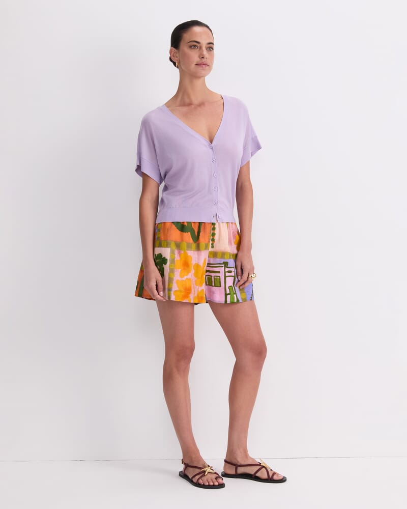 Silk Blend Reversible Knit in LILAC