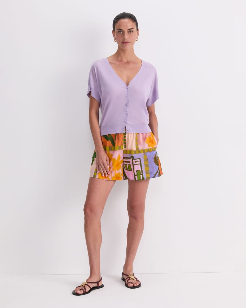 Silk Blend Reversible Knit in LILAC