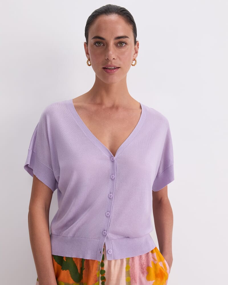 Silk Blend Reversible Knit in LILAC