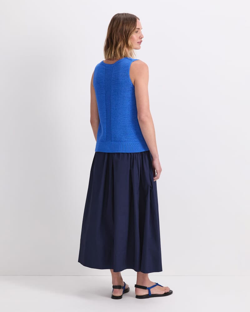 Josie Tape Yarn Knit Singlet in COBALT