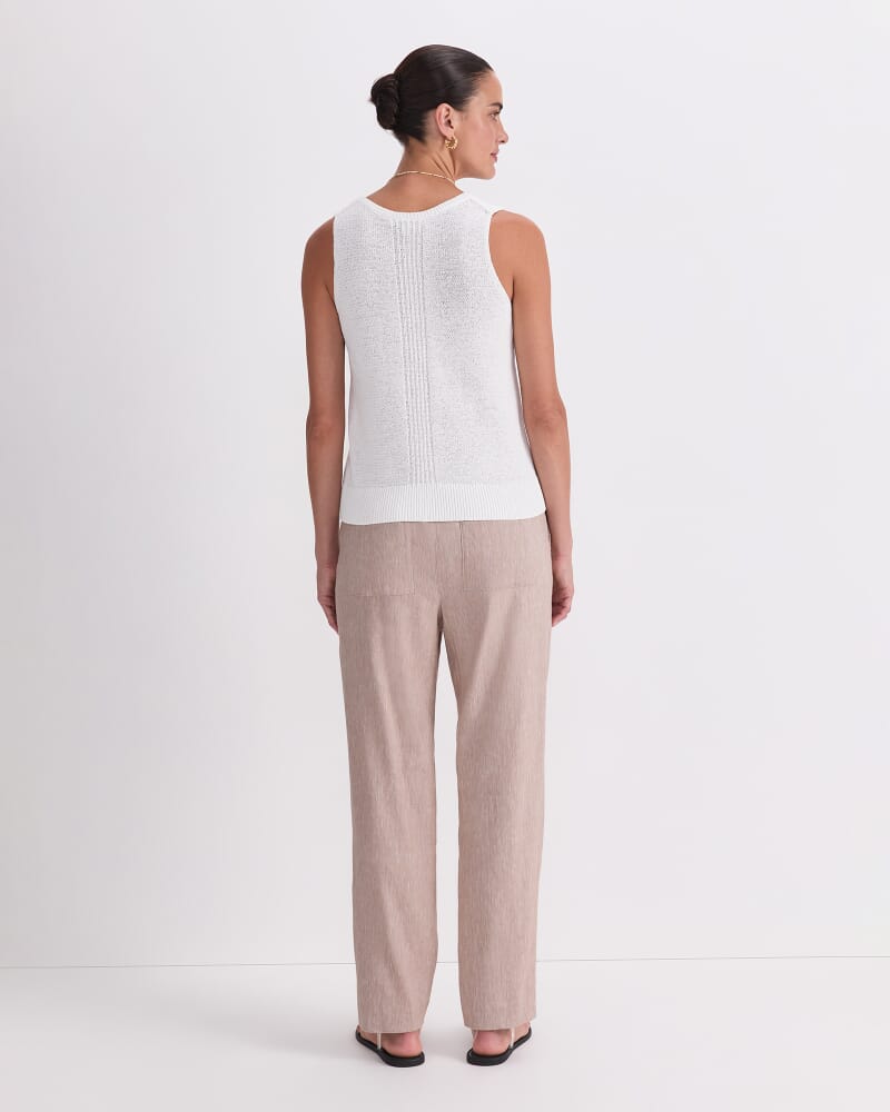 Josie Tape Yarn Knit Singlet in WHITE