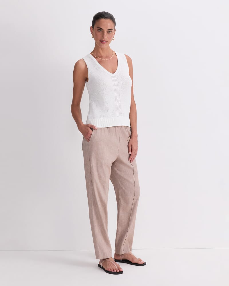 Josie Tape Yarn Knit Singlet in WHITE