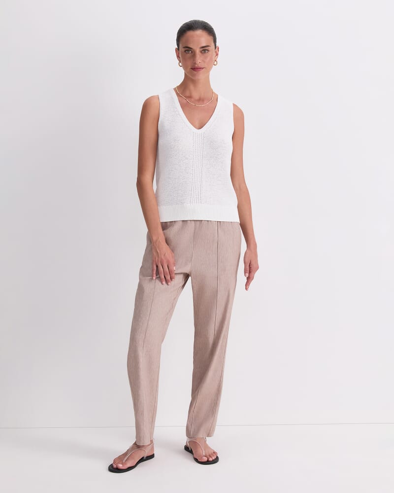 Josie Tape Yarn Knit Singlet in WHITE