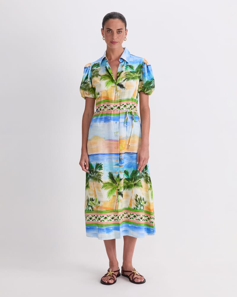Sunset Palm Dress in MULTI