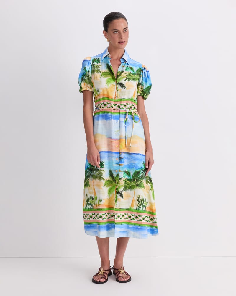 Sunset Palm Dress in MULTI