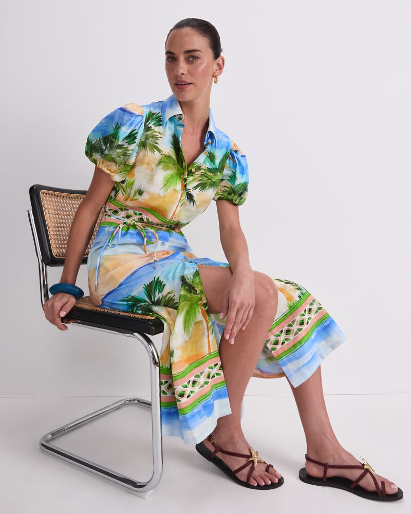 Sunset Palm Dress in MULTI