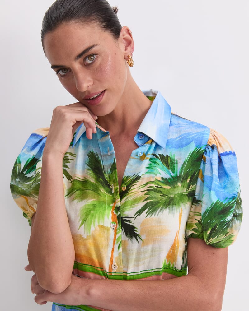 Sunset Palm Dress in MULTI