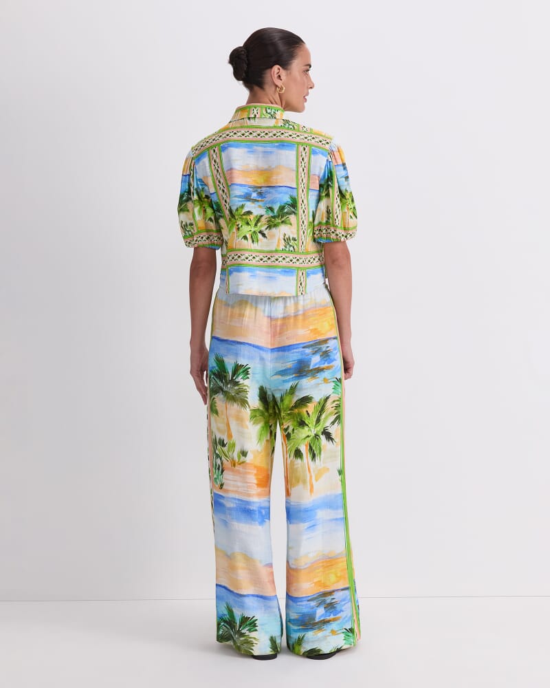 Sunset Palm Blouse in MULTI