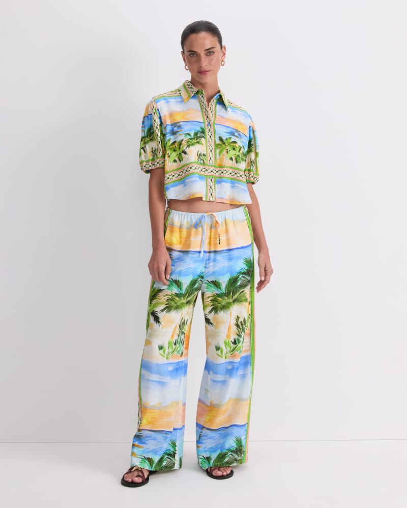 Sunset Palm Blouse in MULTI