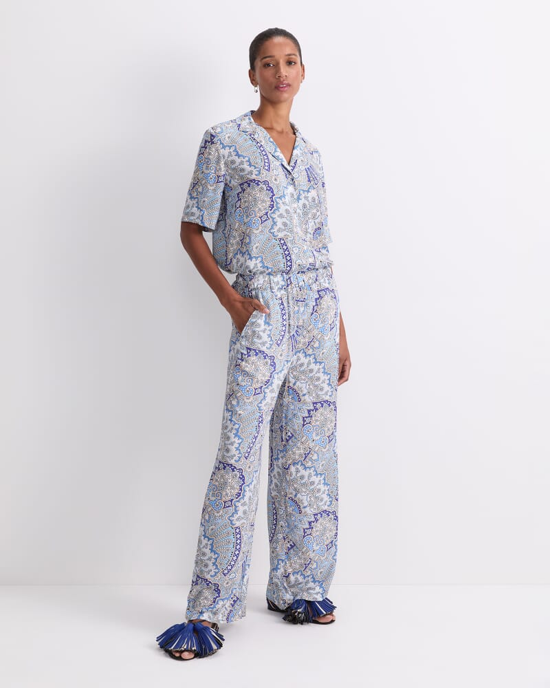 Emporium Wide Leg Liberty Pant in BLUE MULTI