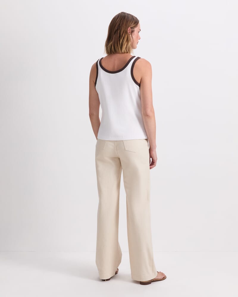Raye Cotton Blend Tank in WHITE/CHOC