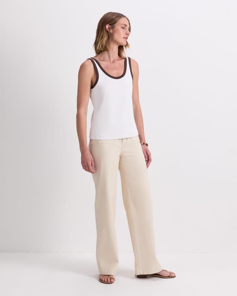 Raye Cotton Blend Tank in WHITE/CHOC