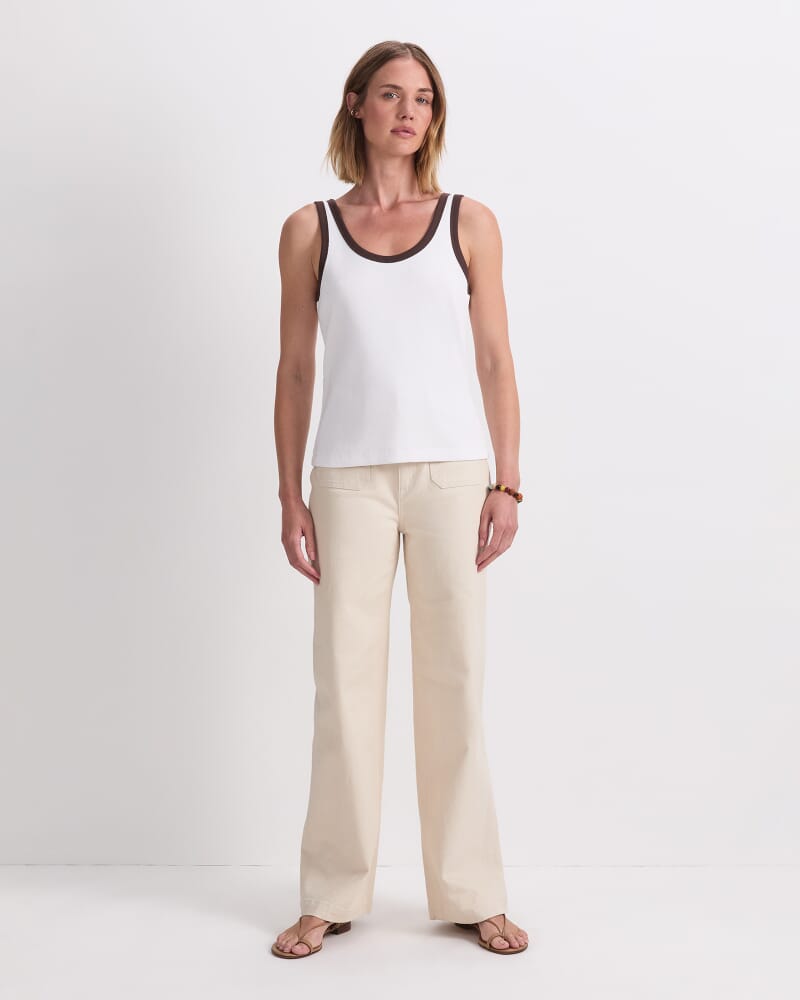 Raye Cotton Blend Tank in WHITE/CHOC