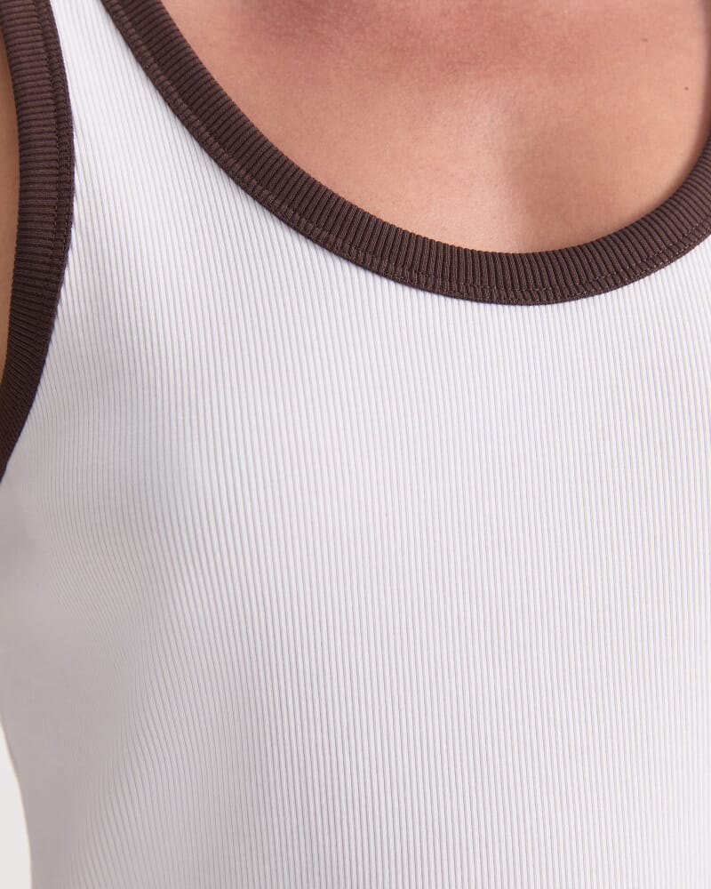 Raye Cotton Blend Tank in WHITE/CHOC