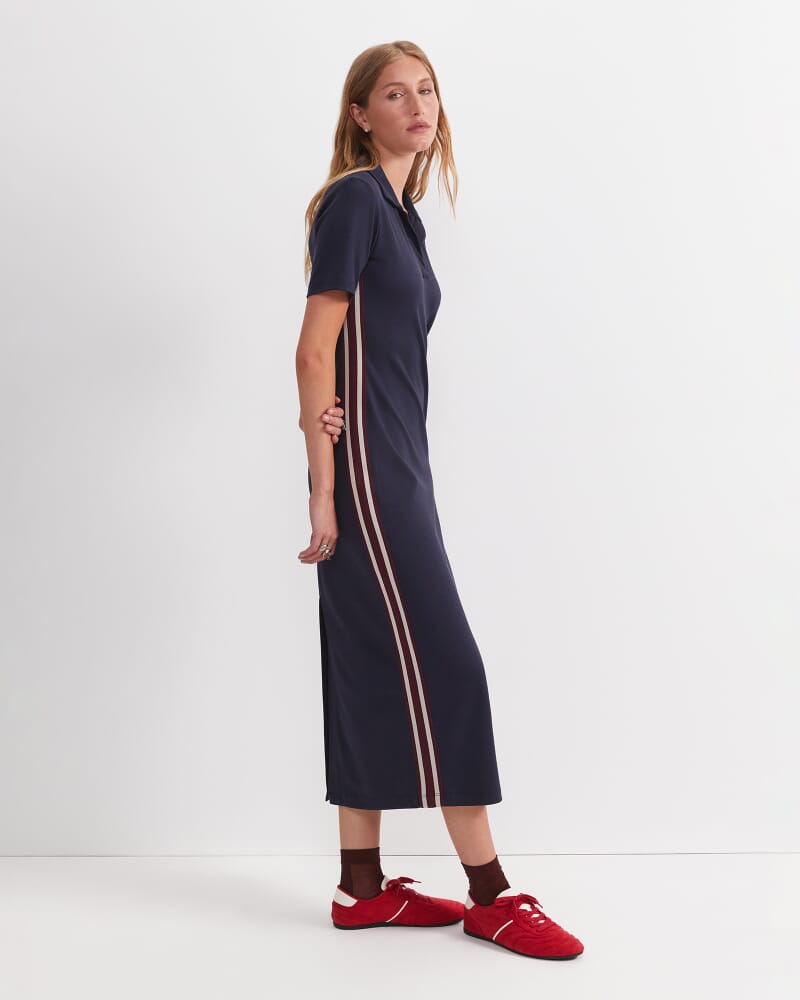 Misha Polo Midi Dress in NAVY
