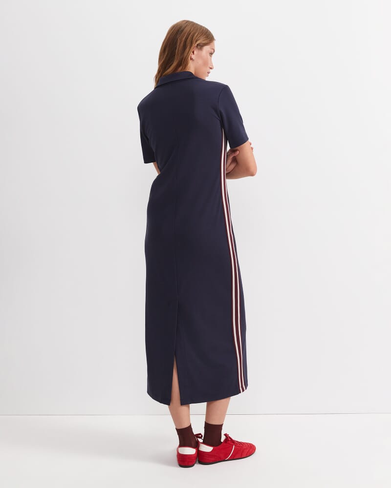 Misha Polo Midi Dress in NAVY