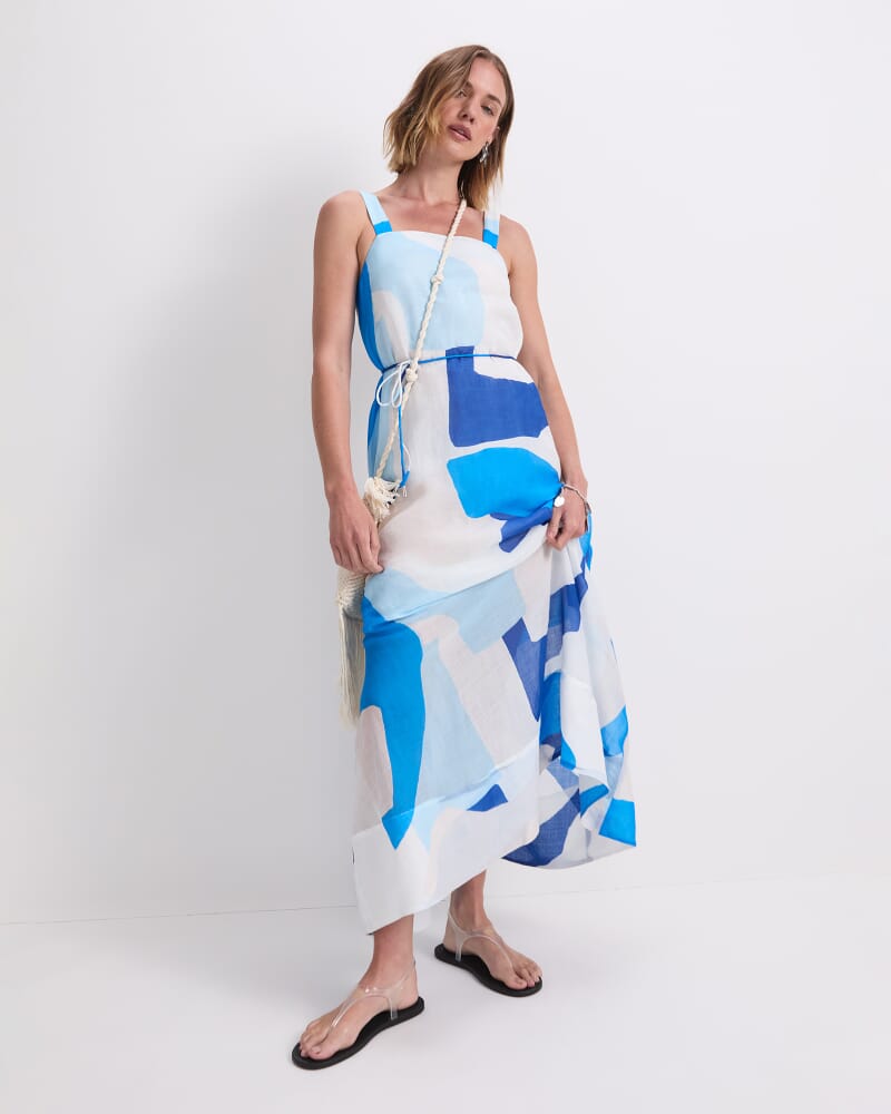 Nora Print Maxi Dress in BLUE MULTI