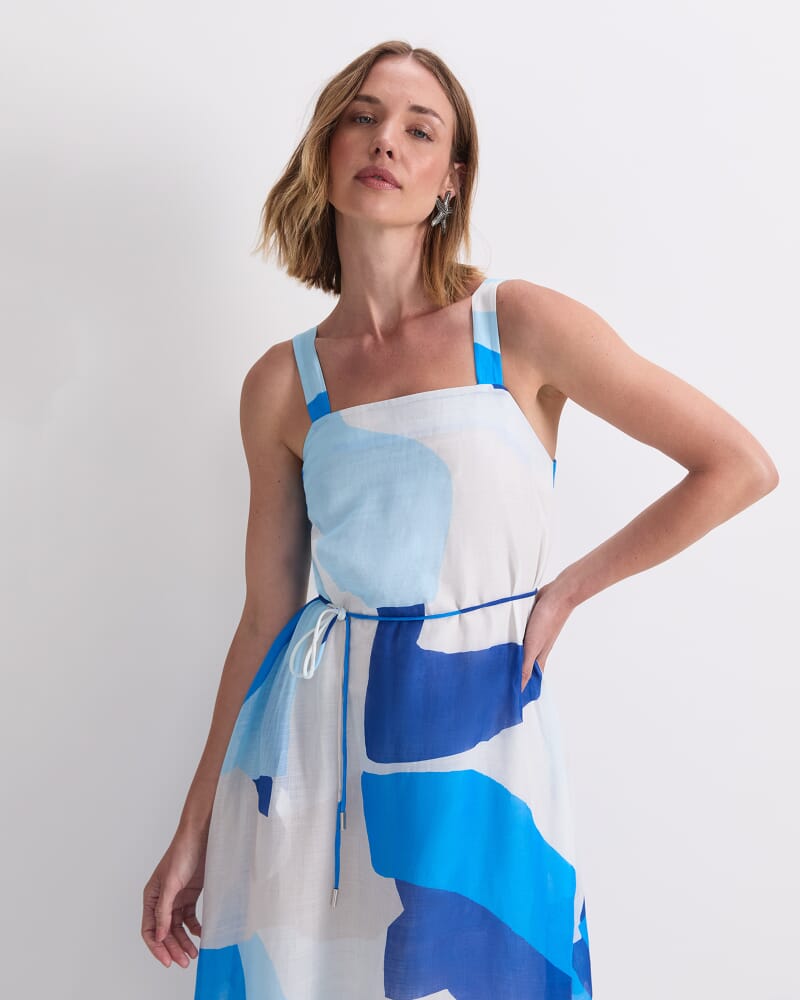 Nora Print Maxi Dress in BLUE MULTI