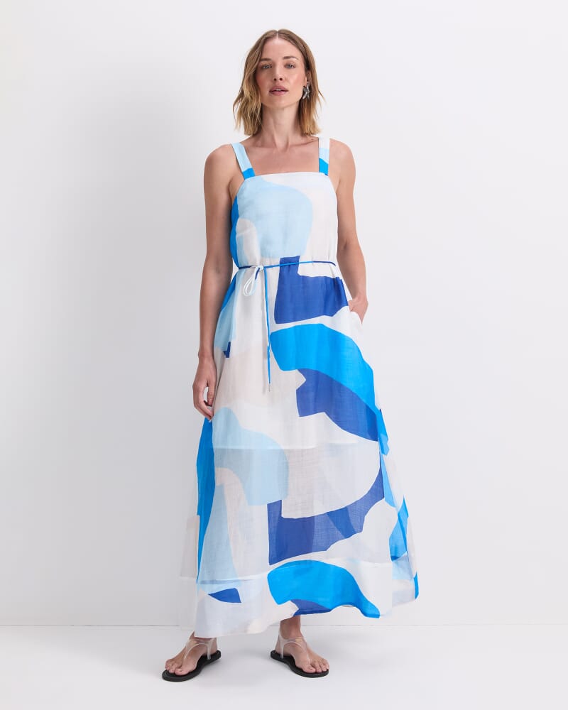 Nora Print Maxi Dress in BLUE MULTI