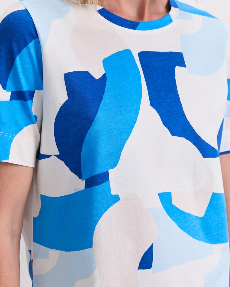 Nora Mercerised Cotton Tee in BLUE MULTI