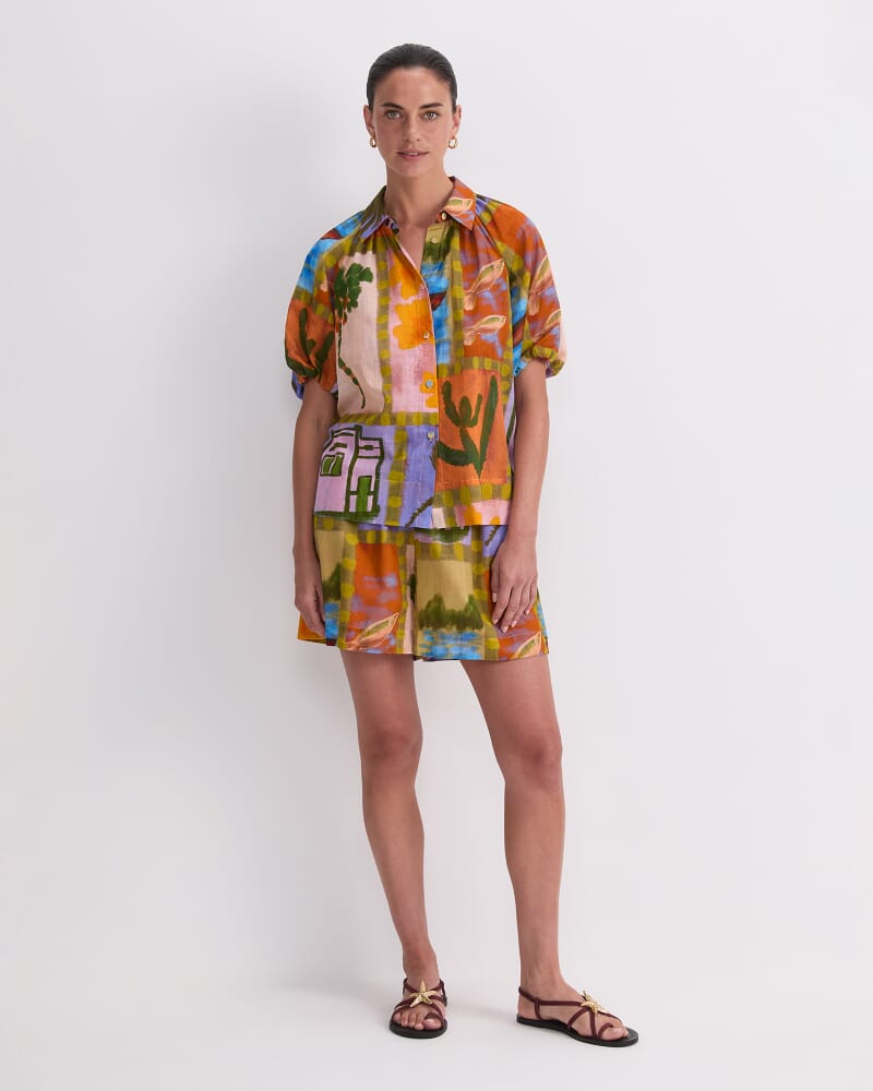 Kai Printed Blouse in ORANGE MULTI