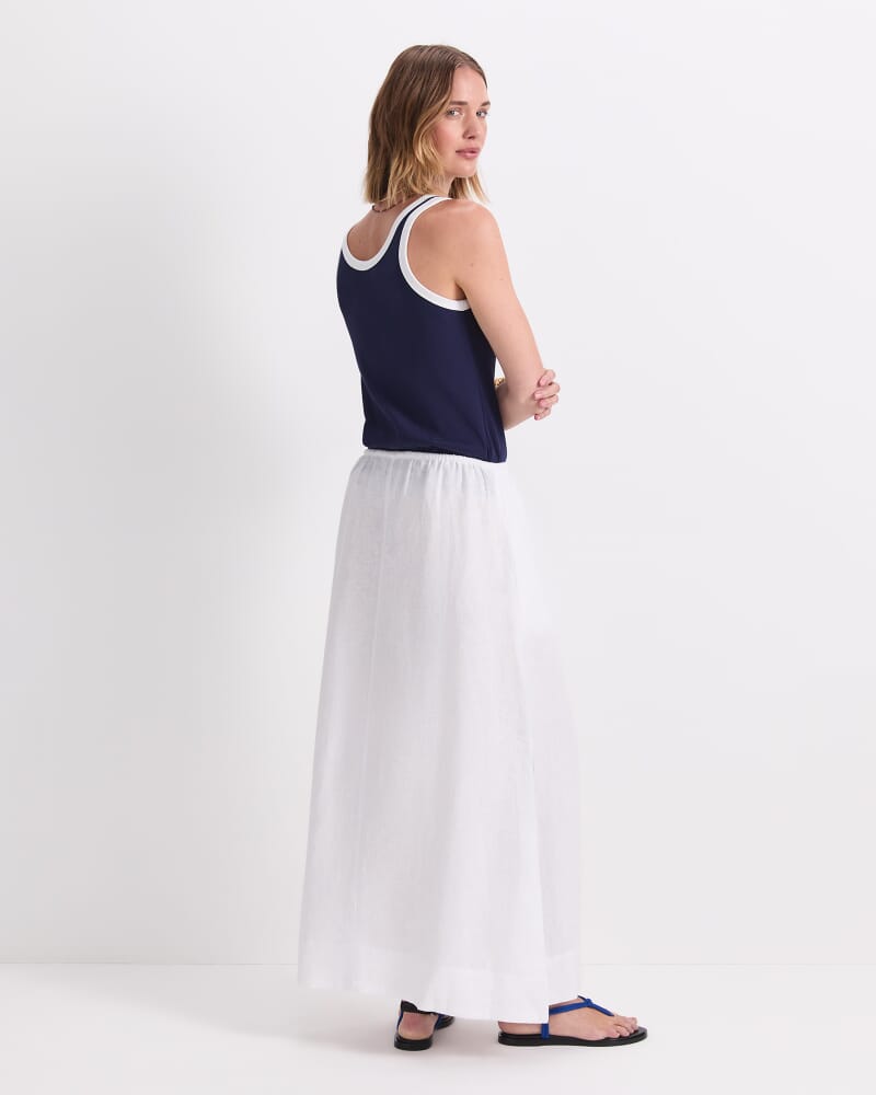 Ariana Linen Maxi Skirt in WHITE