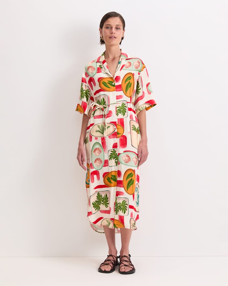 Bliss Midi Shirt Dress in MULTI