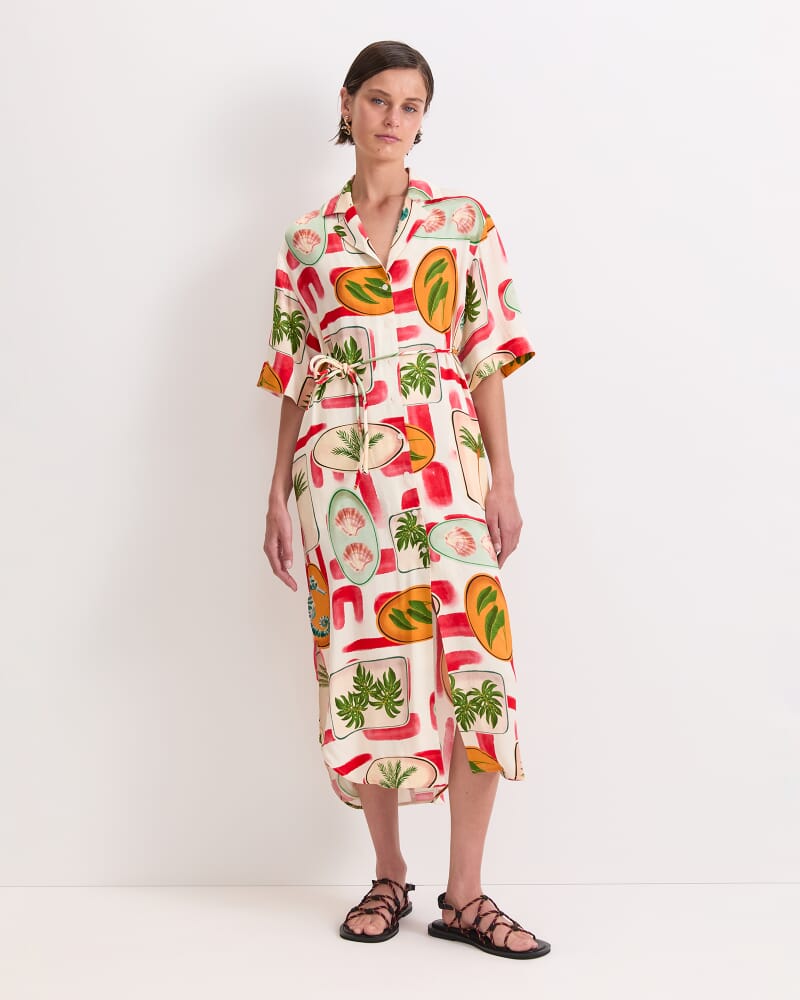 Bliss Midi Shirt Dress in MULTI