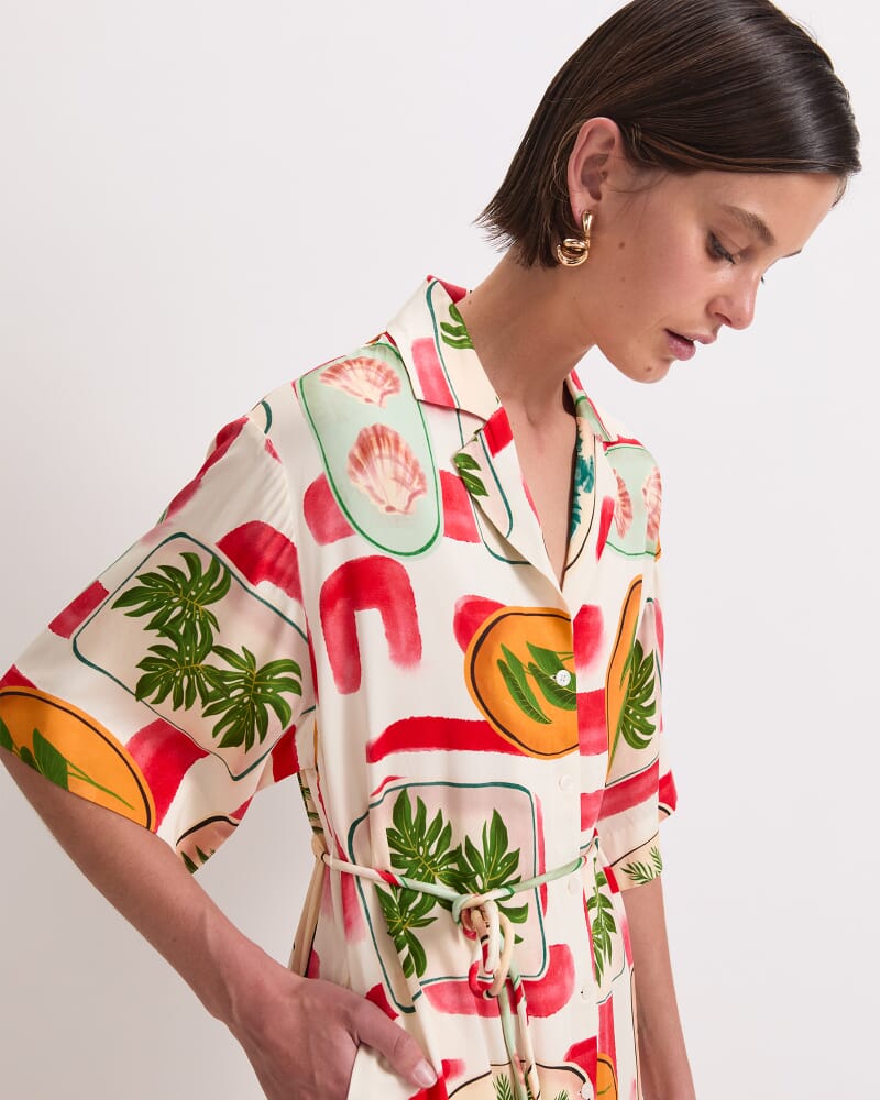 Bliss Midi Shirt Dress in MULTI