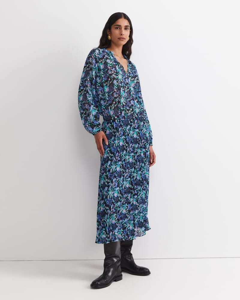 Nilsa Print Midi Skirt in BLACK MULTI