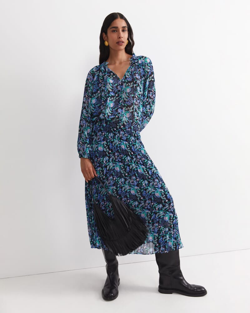 Nilsa Print Midi Skirt in BLACK MULTI