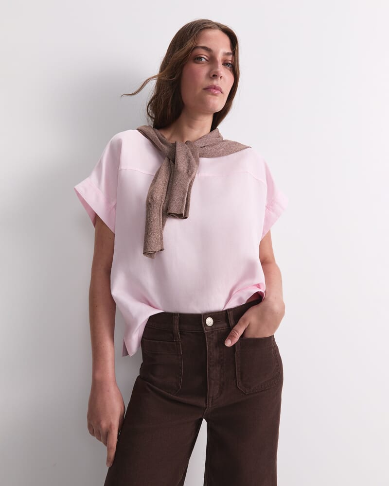 Vallerina Popover Top in BLUSH