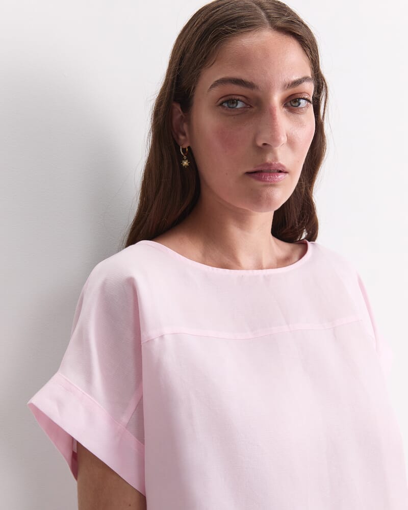 Vallerina Popover Top in BLUSH