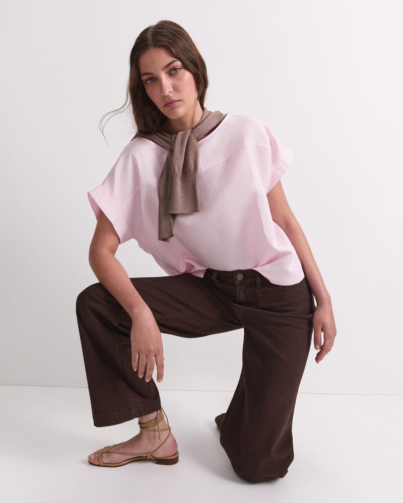 Vallerina Popover Top in BLUSH