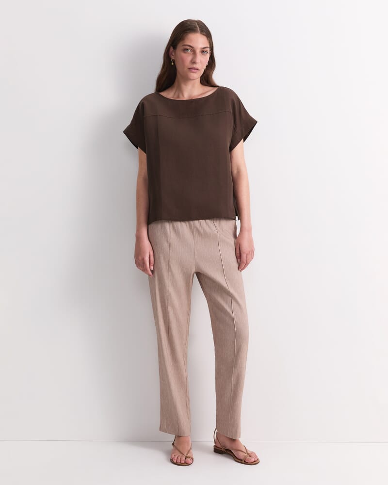 Vallerina Popover Top in CHOCOLATE