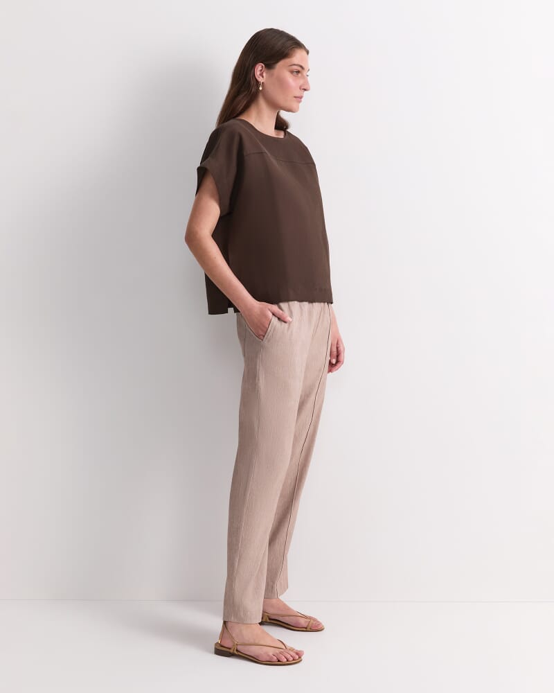 Vallerina Popover Top in CHOCOLATE