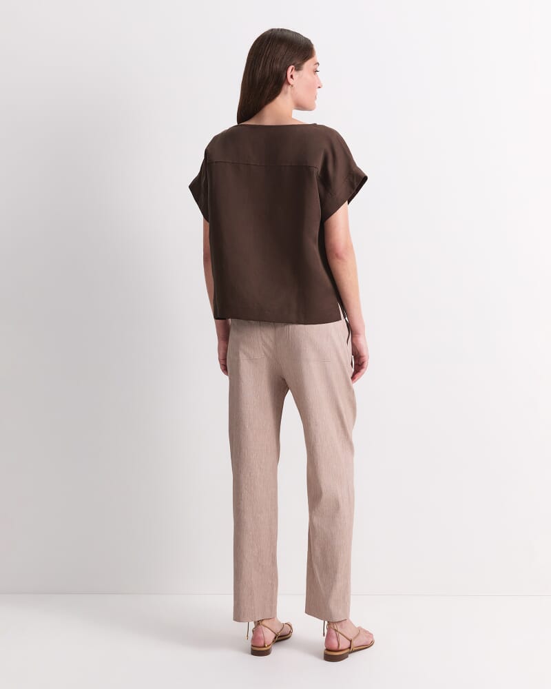 Vallerina Popover Top in CHOCOLATE