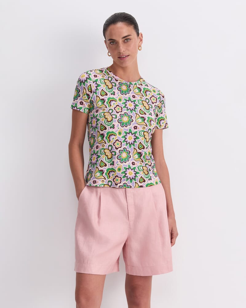 Peace Love Liberty Tee in PINK MULTI