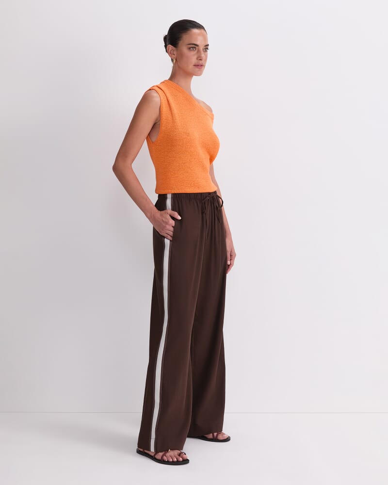 Rosa Trim Pant in CHOCOLATE
