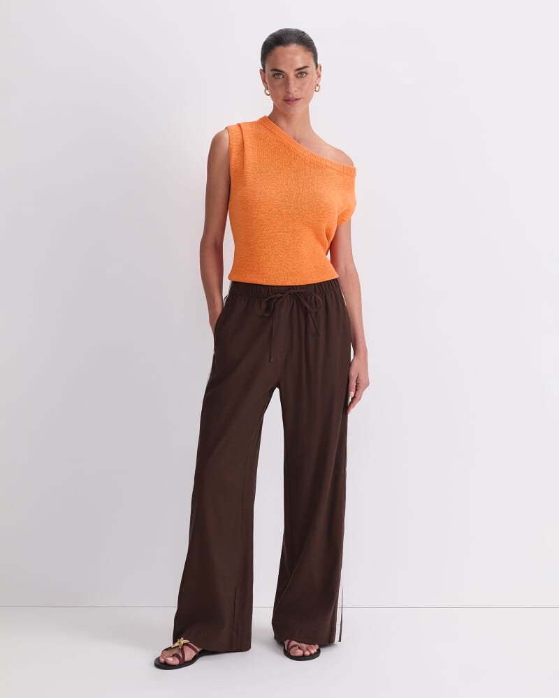 Rosa Trim Pant in CHOCOLATE