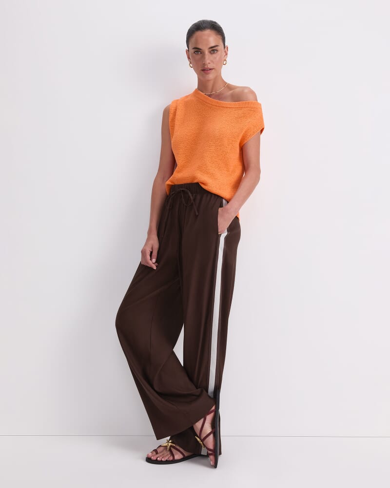 Rosa Trim Pant in CHOCOLATE