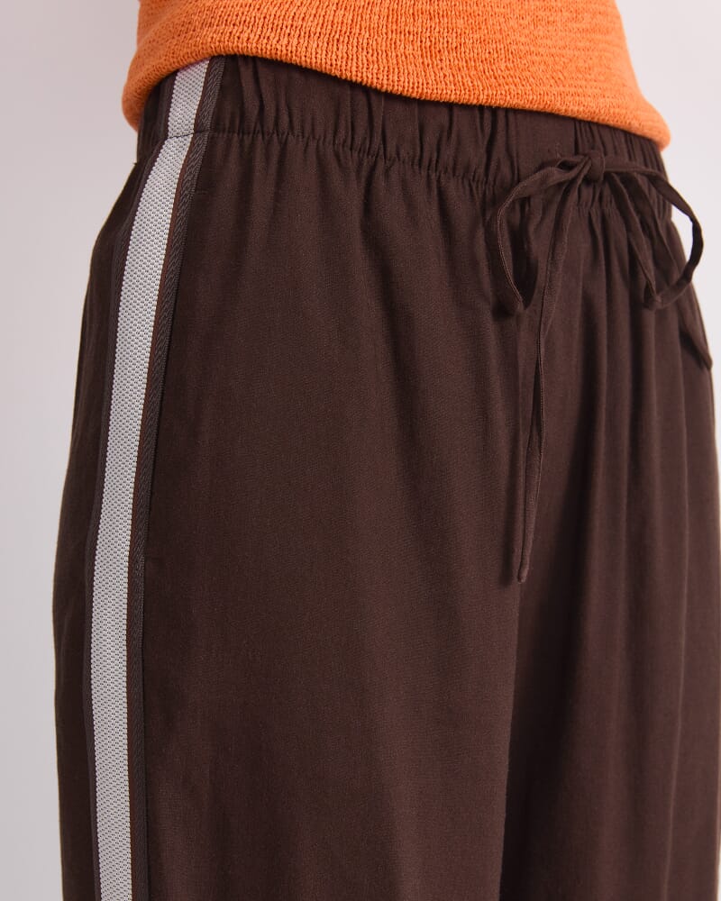 Rosa Trim Pant in CHOCOLATE